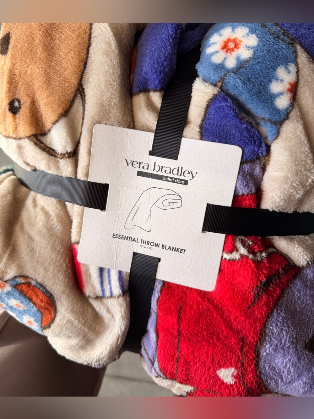 Vera Bradley Toasty Teddies Essential Throw Blanket